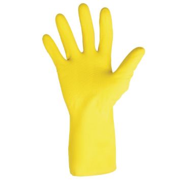 Picture of MAPA Vital 124 Liquid-Proof Light-Duty Janitorial Gloves Yellow Large