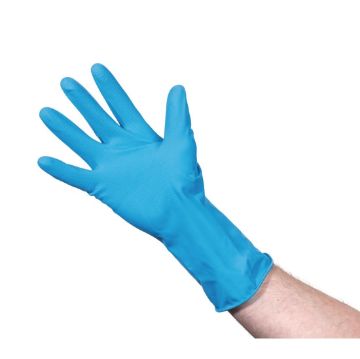 Picture of Jantex Latex Household Gloves Blue Small
