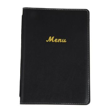 Picture of Olympia Faux Leather Menu Cover A5 Black