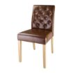 Picture of Bolero Chiswick Button Dining Chairs Tan Leather (2 pack) - DT699