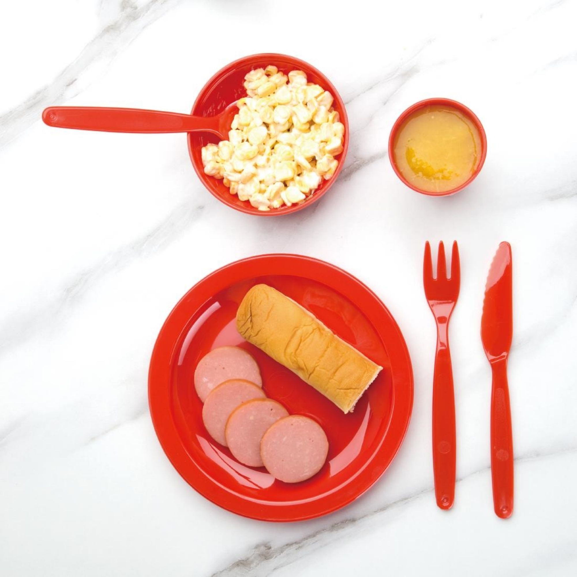 Picture of Olympia Kristallon Polypropylene Spoons Red (12 Pack)