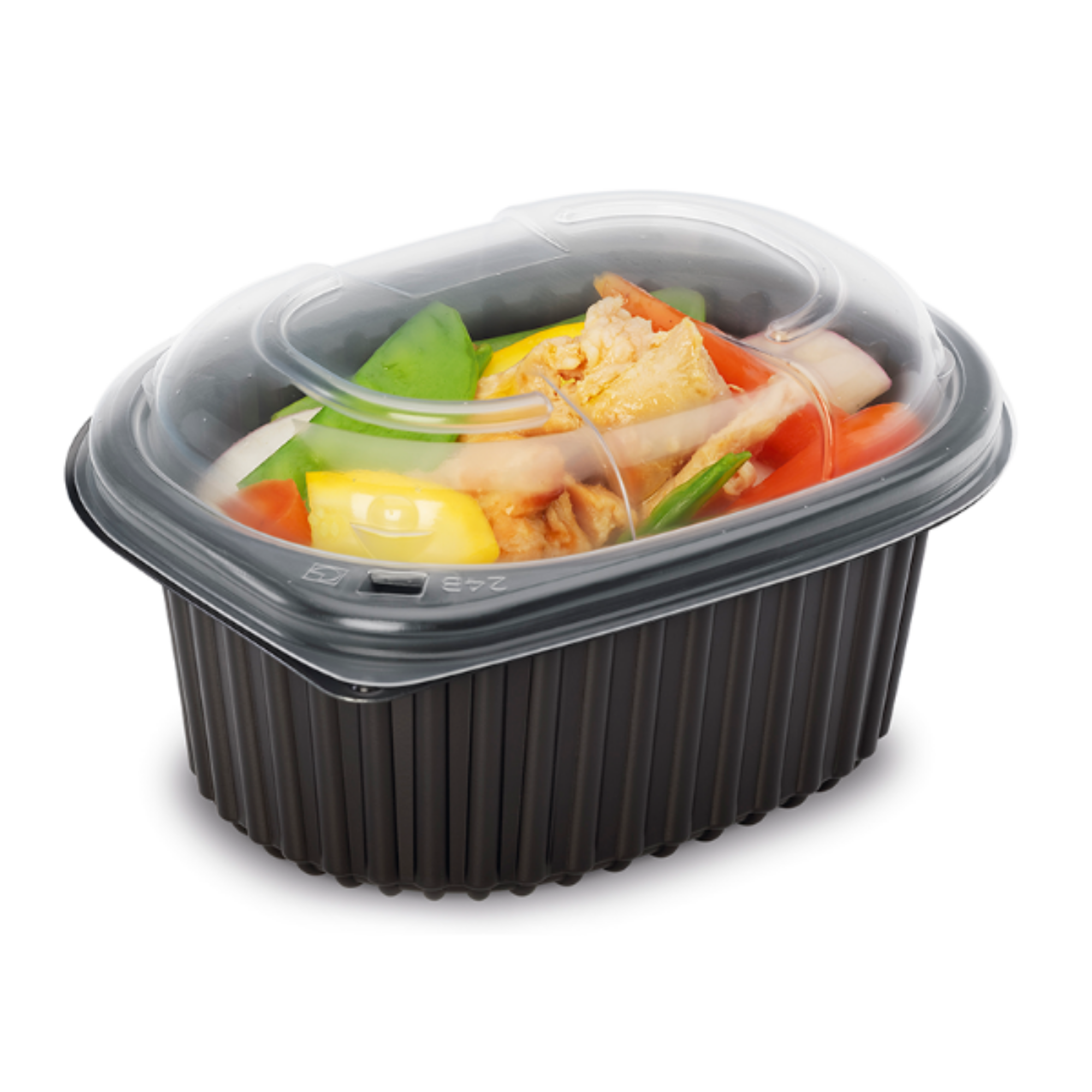 Picture of 16oz Black 1-Compartment Microwaveable Containers (8x80) - CTC16