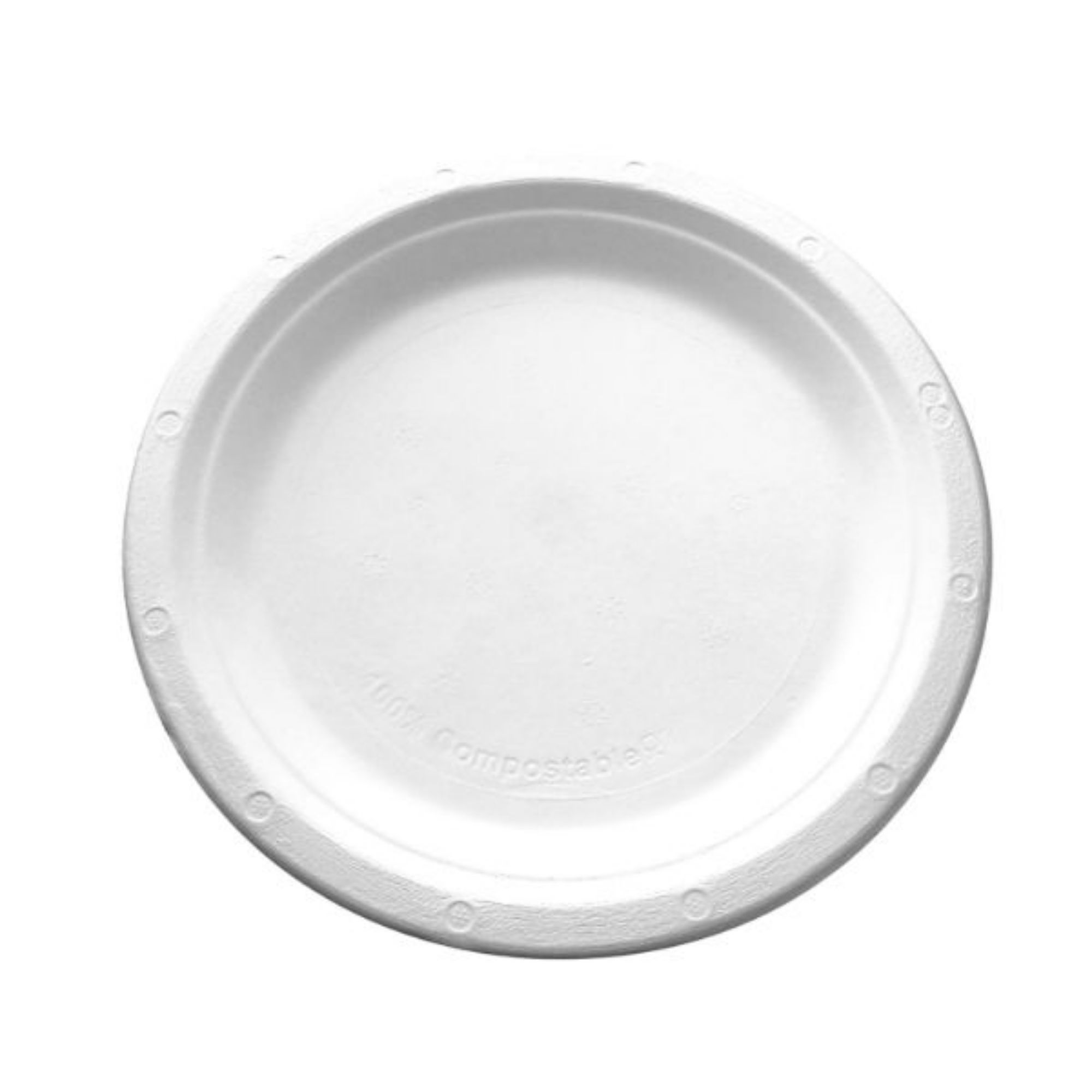Picture of 9" Bagasse Round Plate (10x50`s) - 109756