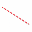 Picture of 6x197mm, 3ply, Wrapped GS Paper Straws Red Stripes (48x100) - 140060