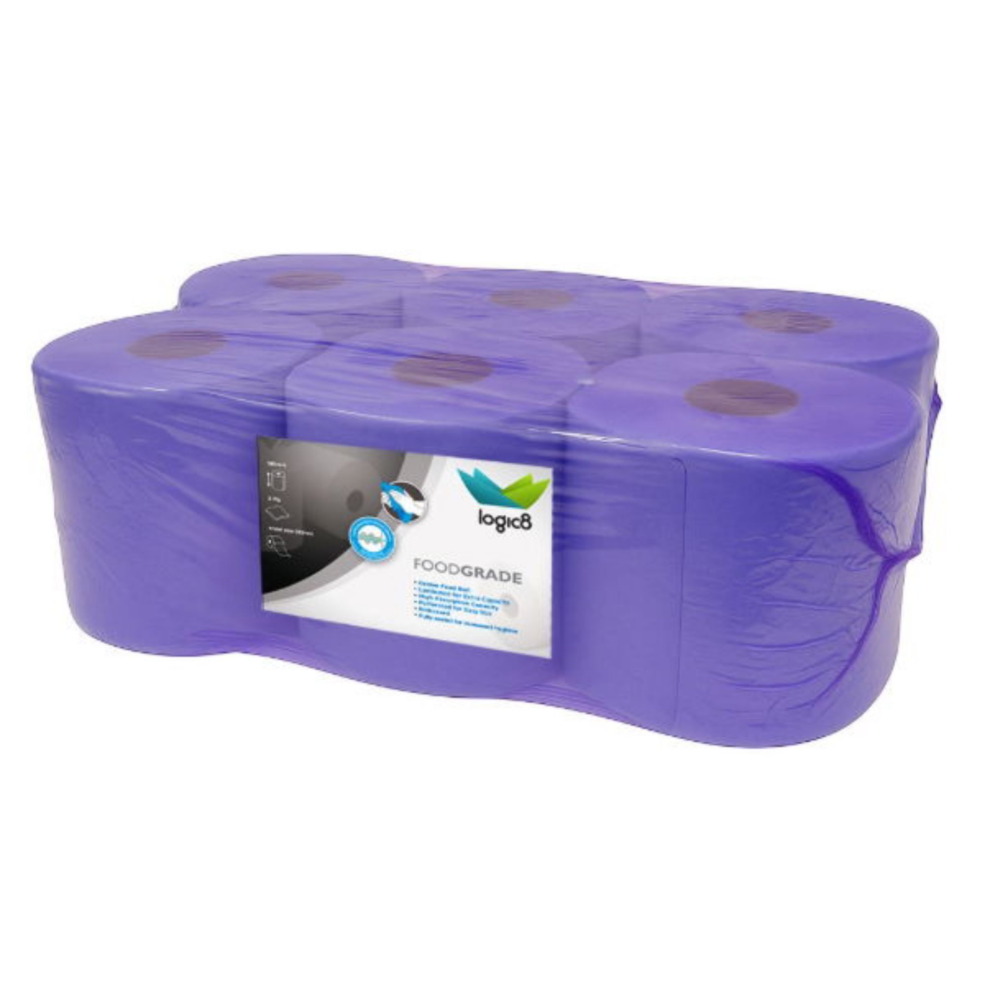 Picture of Logic8 150m Blue Centrefeed Roll (LT1)(6) - L8CFB150