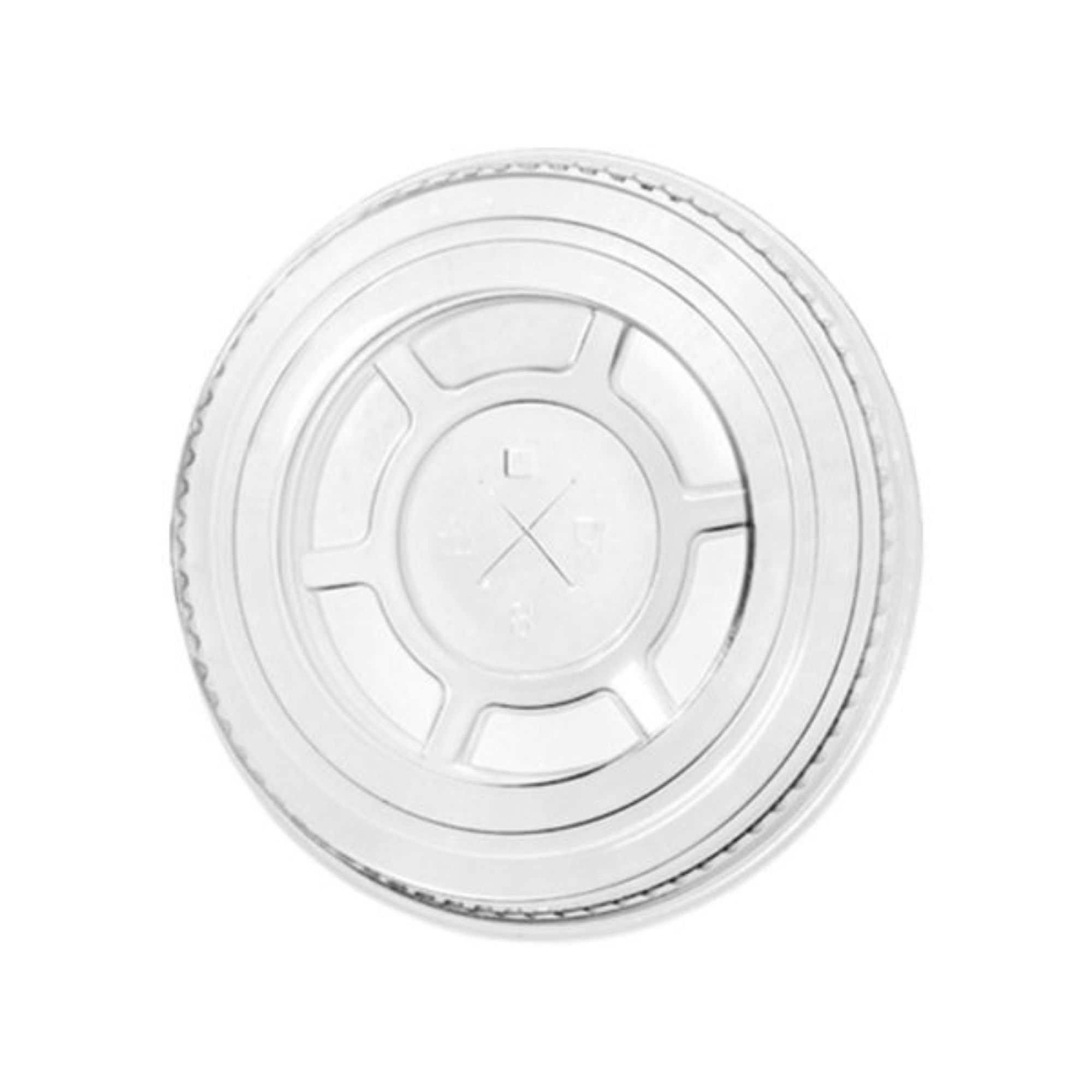 Picture of 78mm Clear Greenspirit rPET Flat Lids S/Slot (JC1) (50x50) - 120482