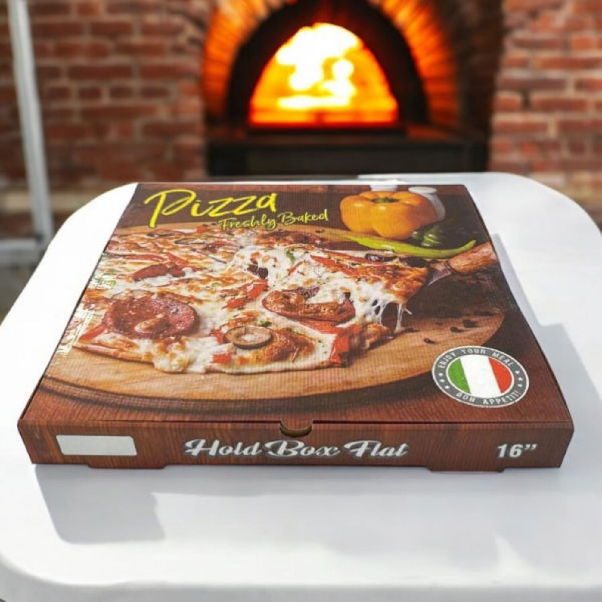Picture of 16" Freshly Baked corrugated pizza box (50)