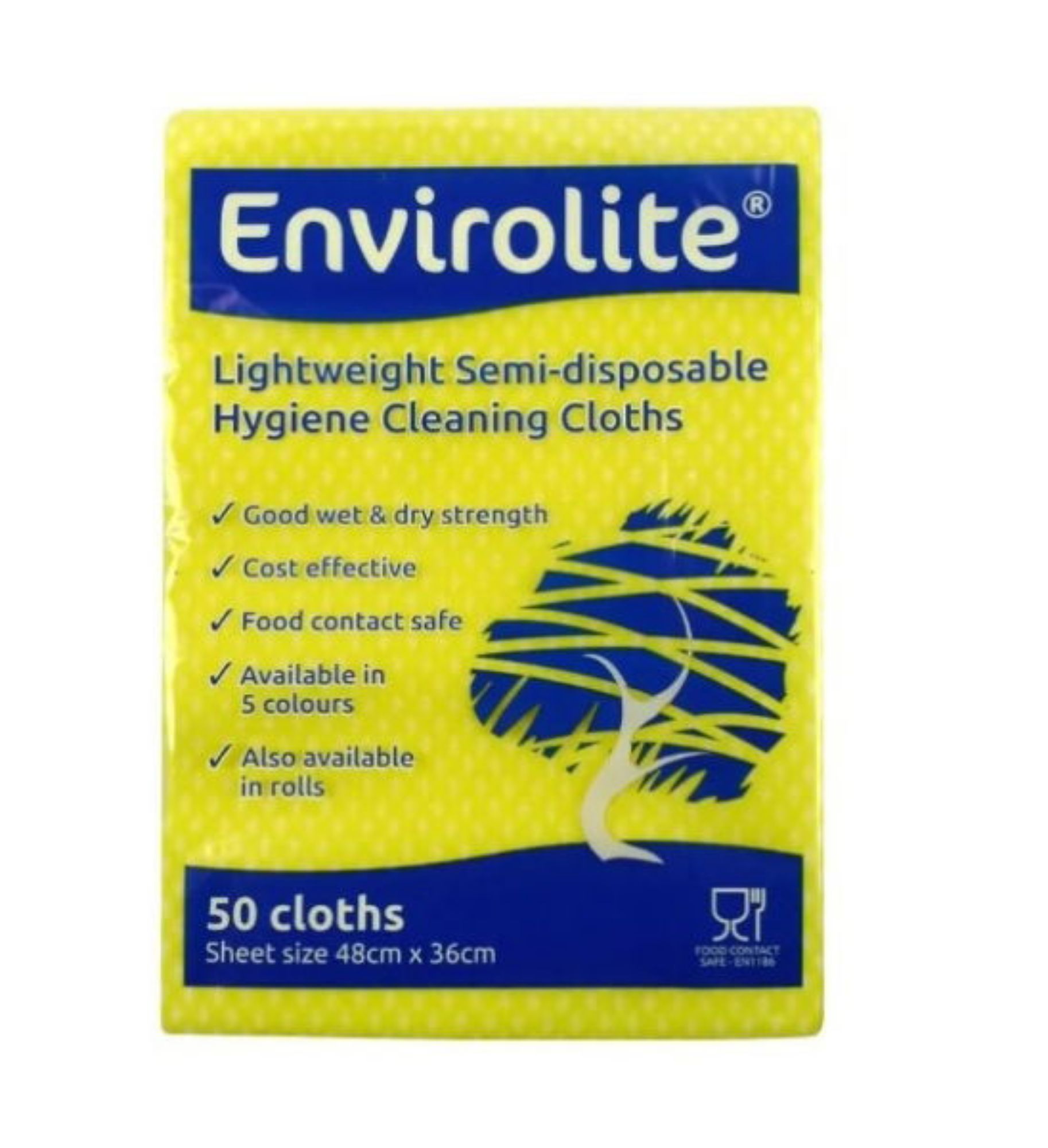 Picture of Envirolite Folded Cleaning Cloths Yellow (10x50) - 1220611