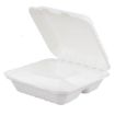 Picture of 8x8" Bagasse 3 Compartment Meal Box (5x50) - 120159