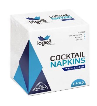 Picture of Logic8 White 2ply Cocktail Napkin (16 x 250's)