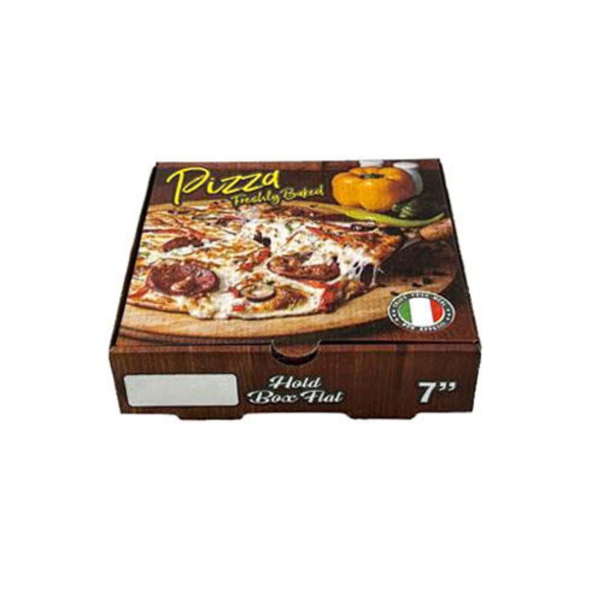 Picture of 7" Freshly Baked corrugated pizza box (100) - 310032