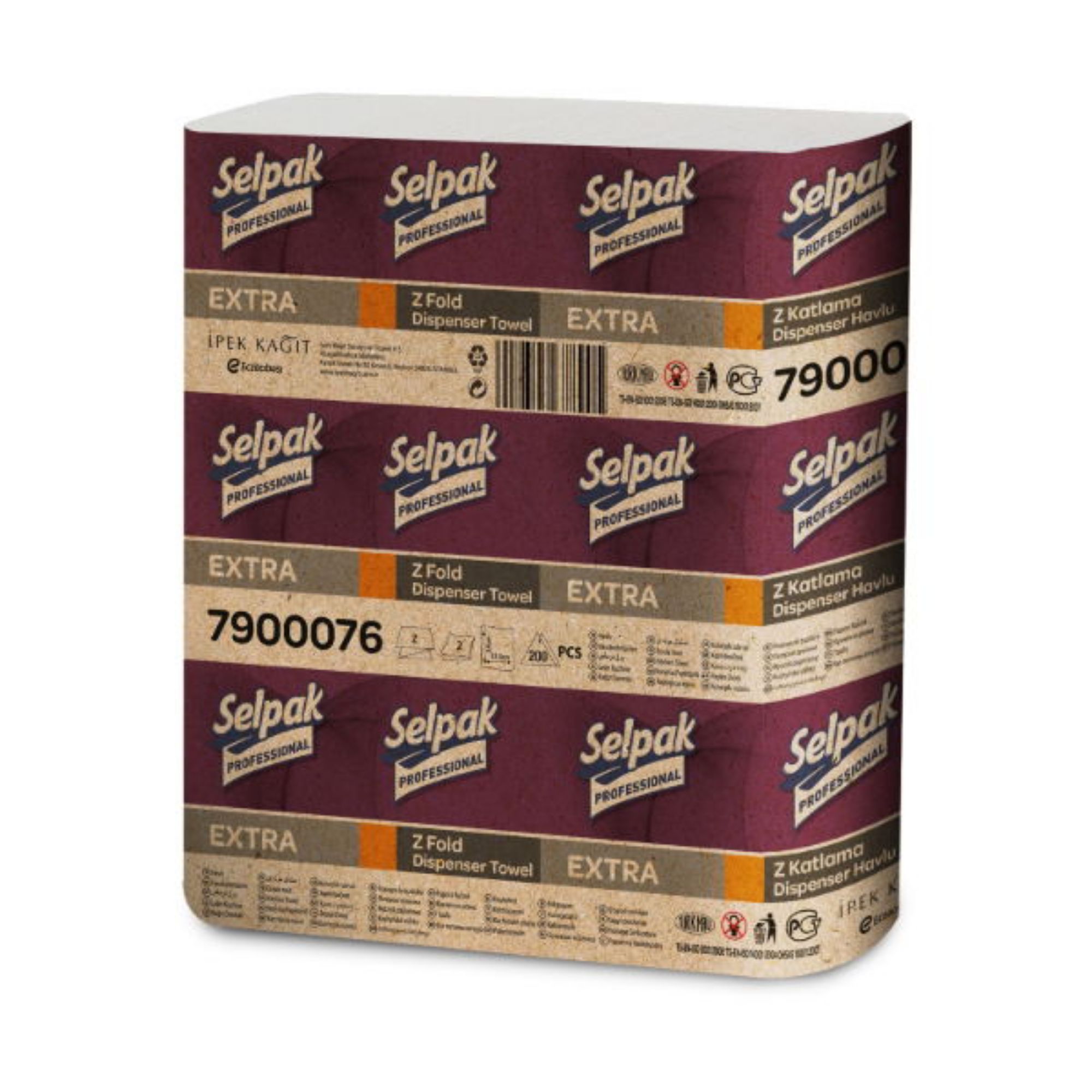 Picture of 2ply Selpak Zfold White Hand Towels - 21.5x24cm (SP1) (12x200`s) - 107067