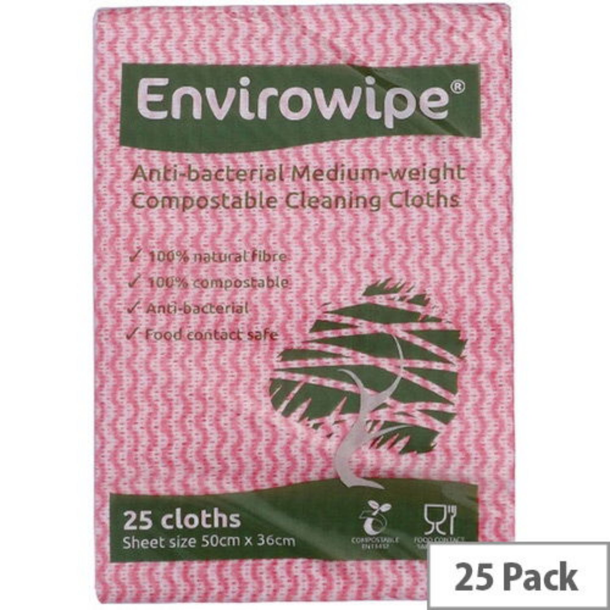 Picture of Envirowipe Plus Folded Cleaning Cloths Red (6x25) - 122081