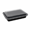 Picture of 32oz Onyx 1 Comp PP Microwavable & Reusable Black Base Clear Lid (6x25) - 120305