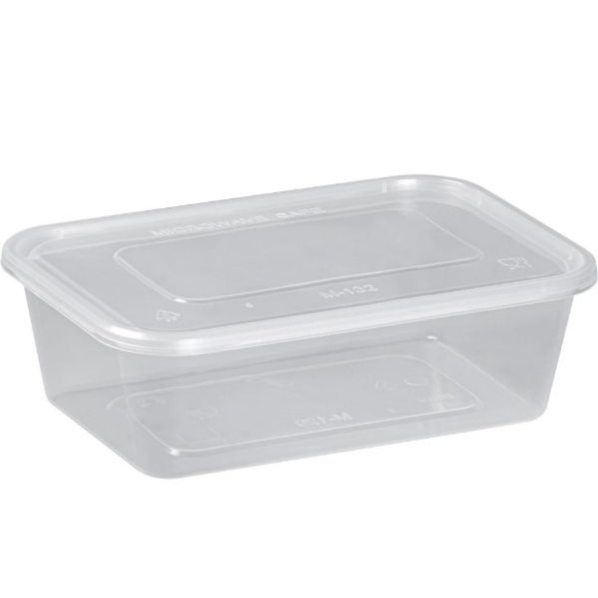 Picture of 650ml Clear microwavable container & lids -Heavy Duty(250) - 120274