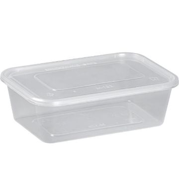 Picture of 650ml Clear microwavable container & lids -Heavy Duty(250)
