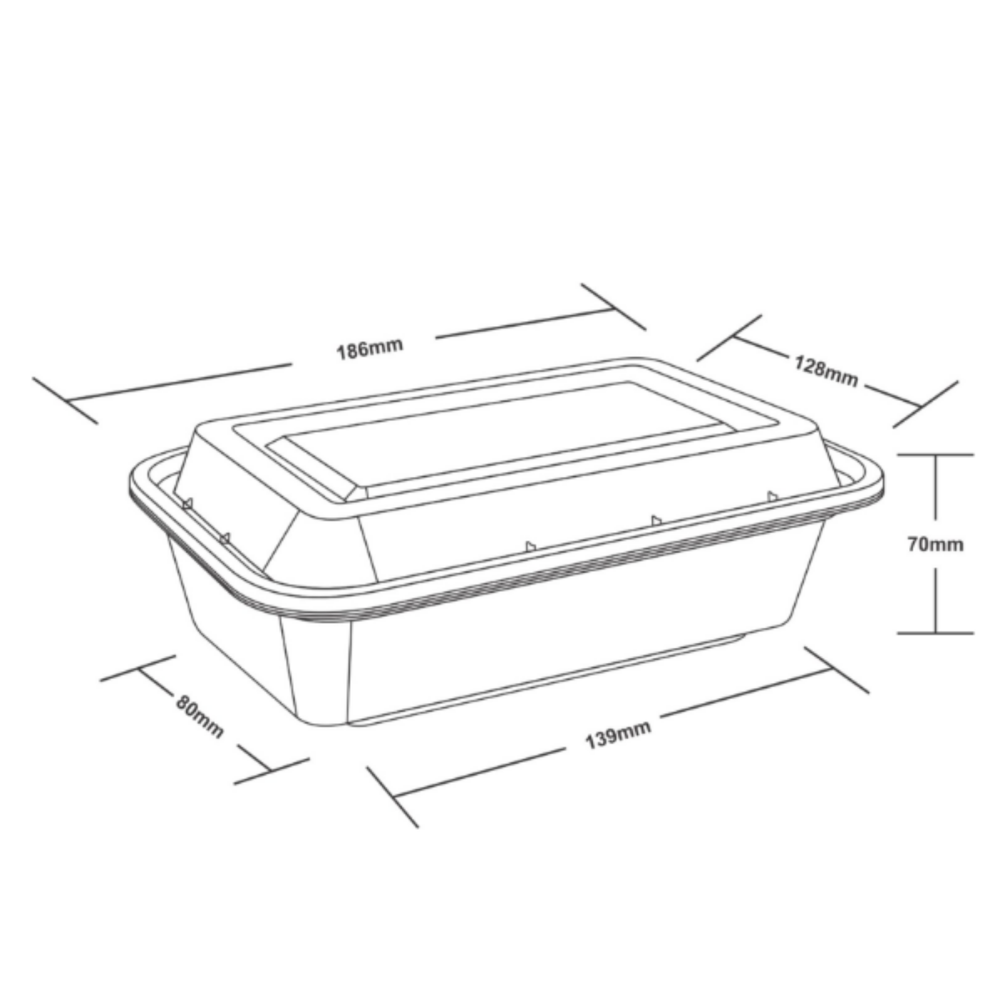 Picture of 24oz Onyx PP Microwavable & Reusable Black Base Clear Lid (6x25)