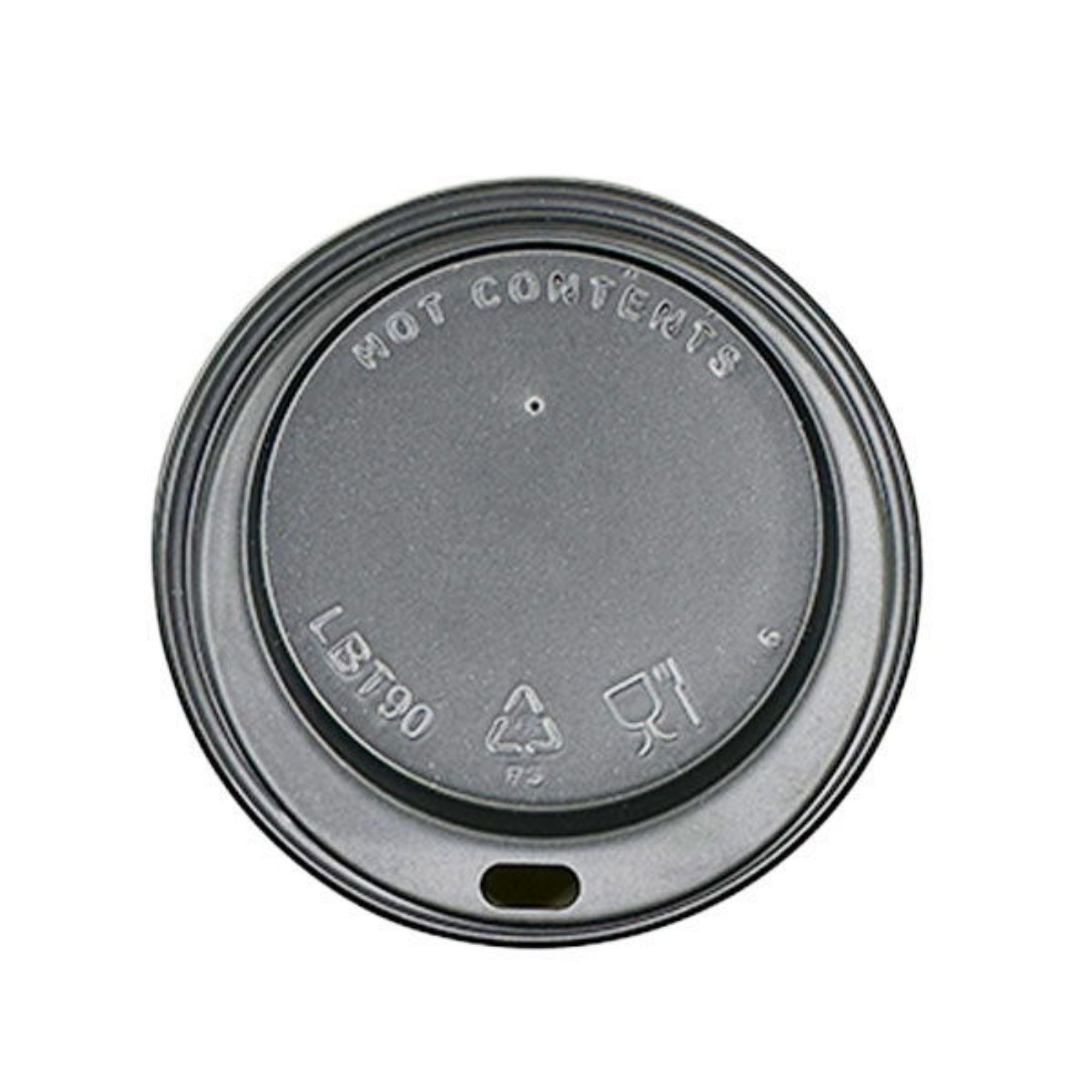 Picture of 90mm Black Hot Cup Lids  (10/12/16oz ) (10x100) - 105001