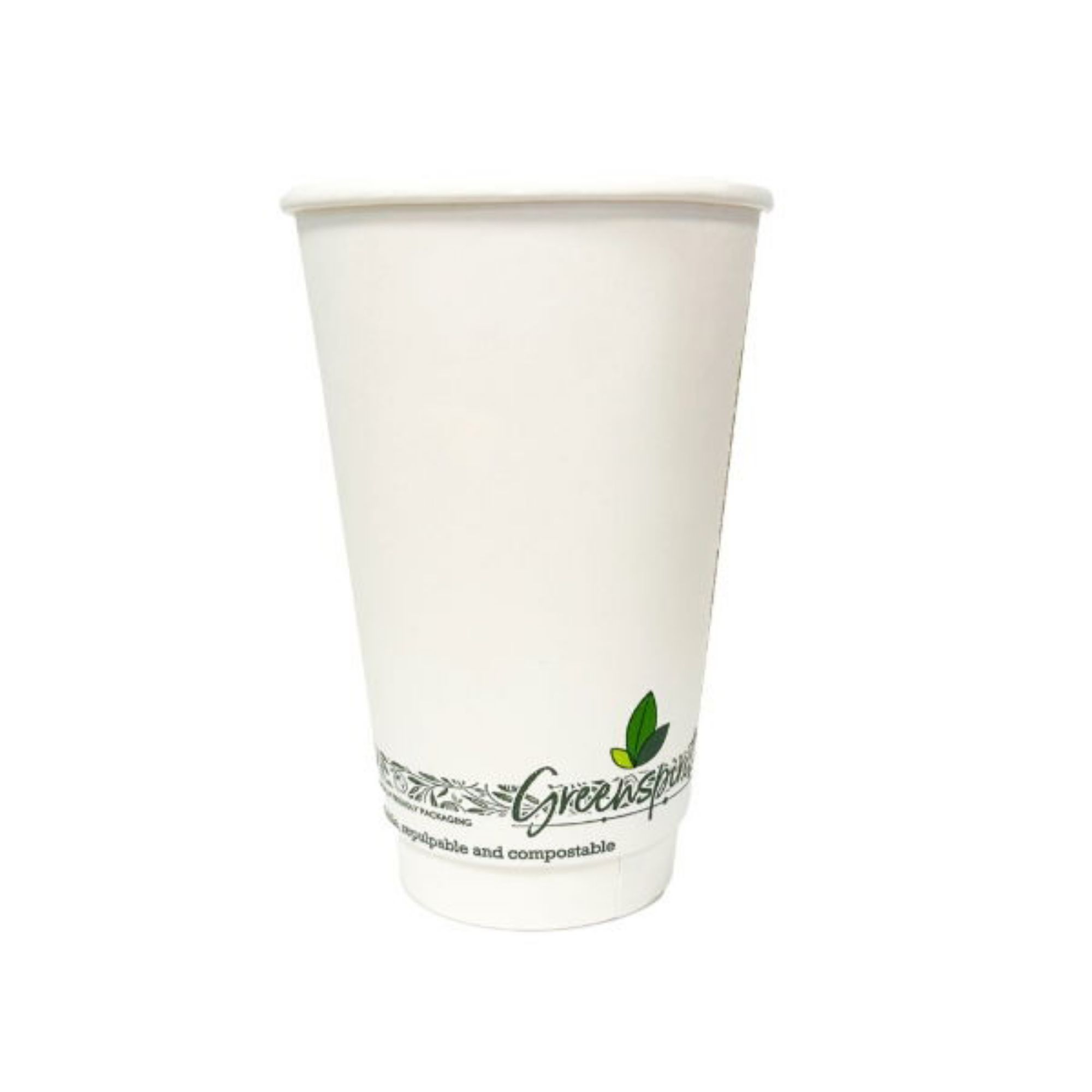 Picture of 16oz White Greenspirit Aqueous DW Hot Cups (20x25) - 100104
