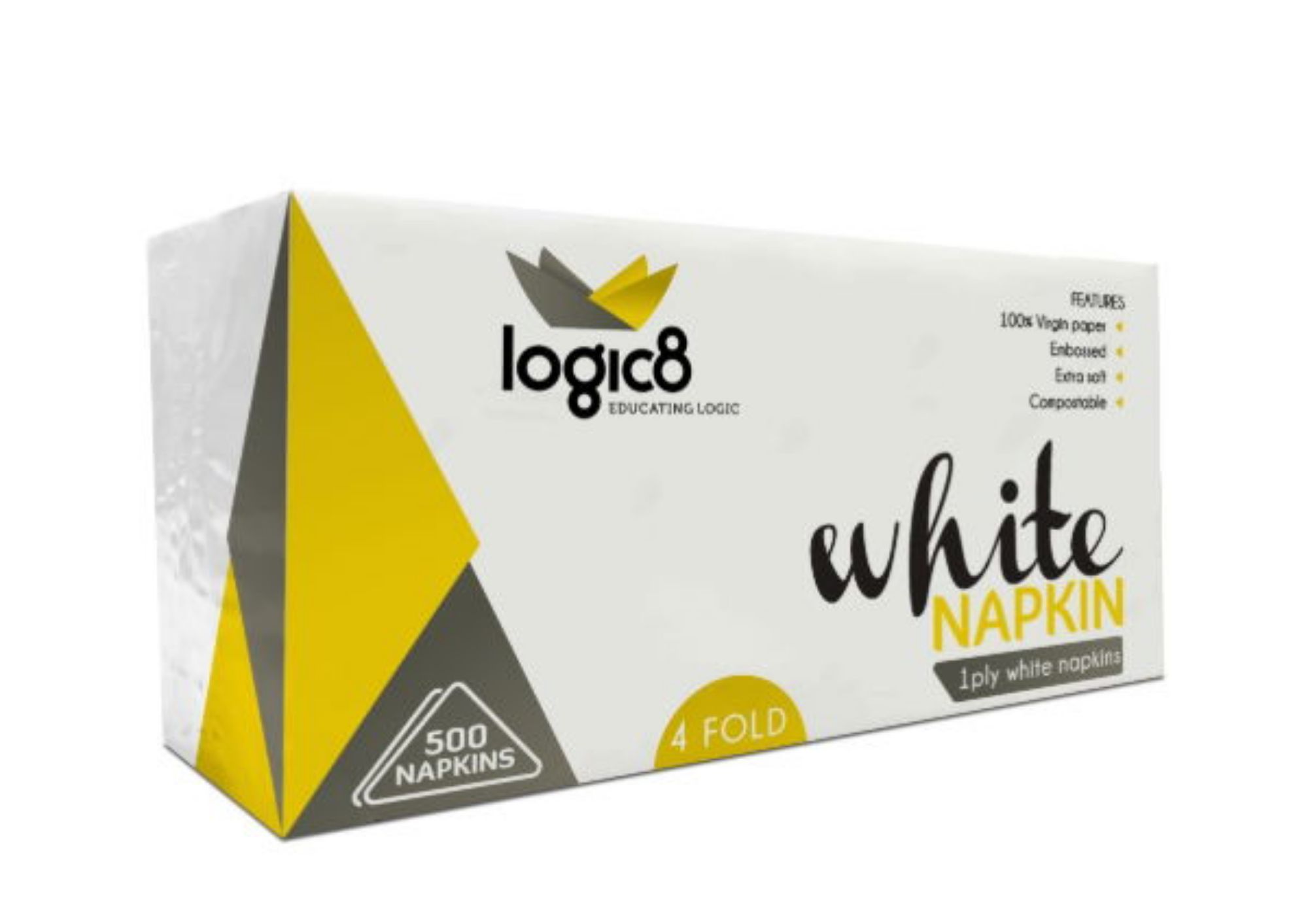 Picture of Logic8 30cm 1ply 4fold napkins (10 x 500s) - 160003