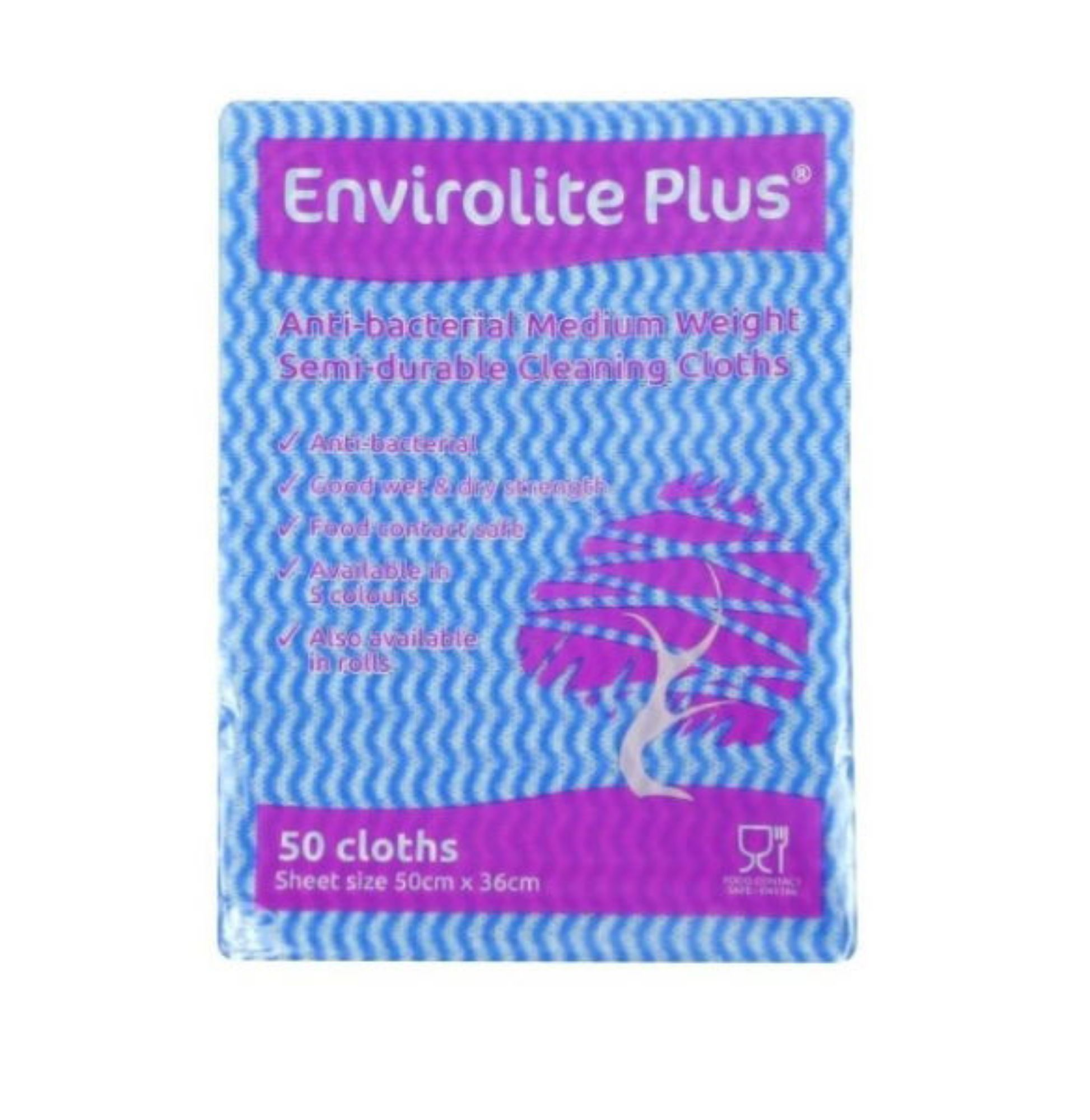 Picture of Envirolite Plus Folded Cleaning Cloths Blue (10x50) - 12207