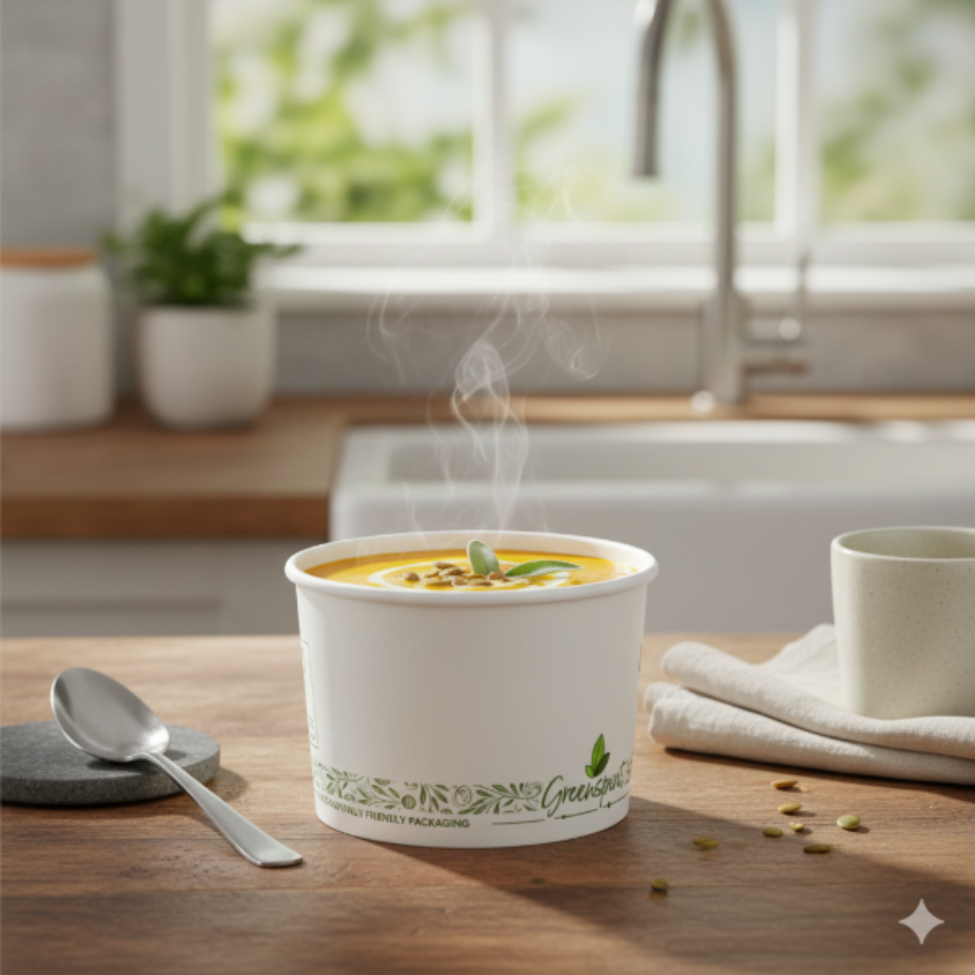 Picture of 8oz White Greenspirit Compostable Soup Containers (CS1) (20x25)