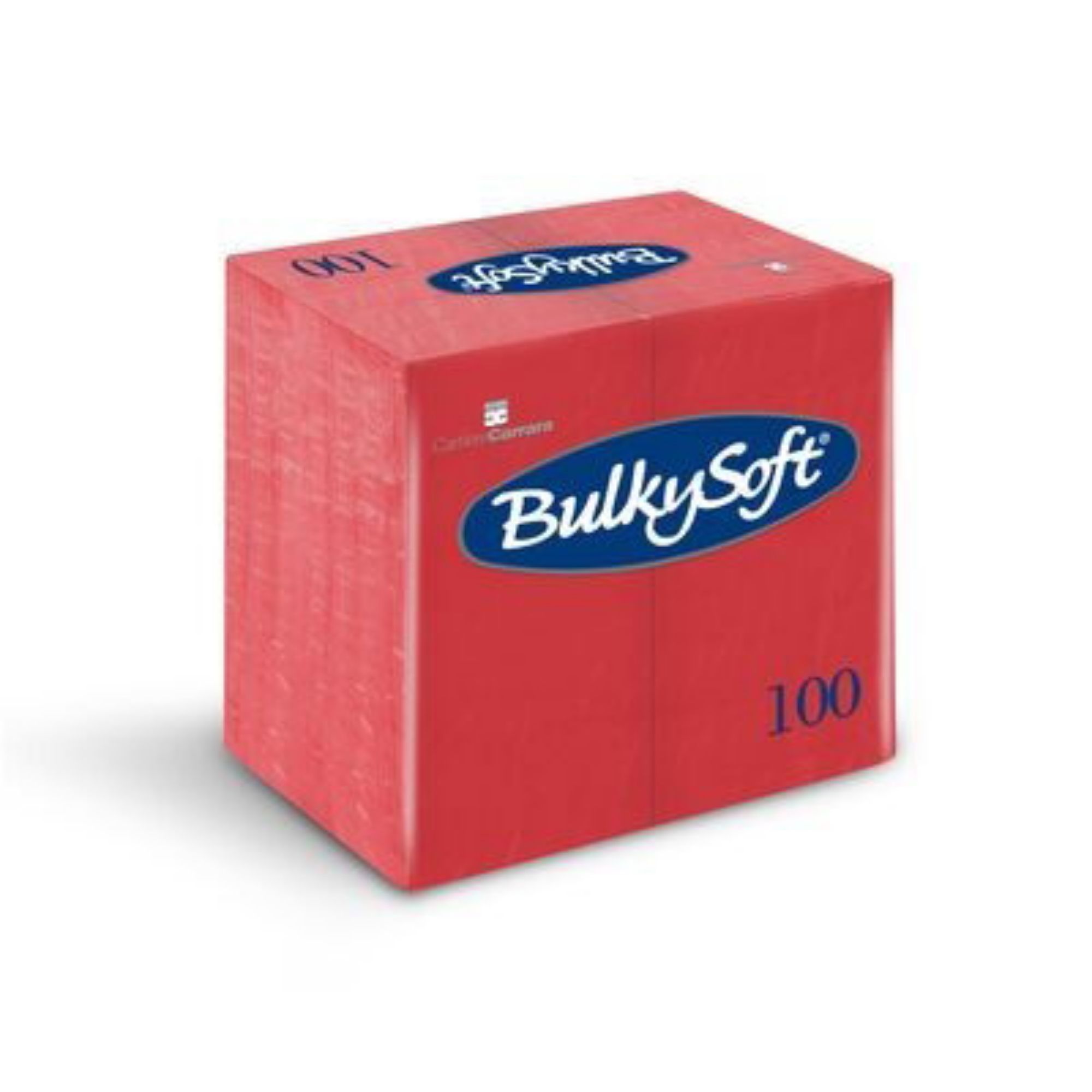 Picture of BulkySoft 40x40cm Red 2ply 8 fold Dinner Napkin (20x100) - 160053