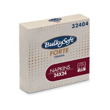 Picture of Bulkysoft 24x24cm Kraft 2ply 4fold Cocktail Napkins (20x100)