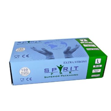 Picture of Spirit PF Blue vinyl Gloves Large(10x100)