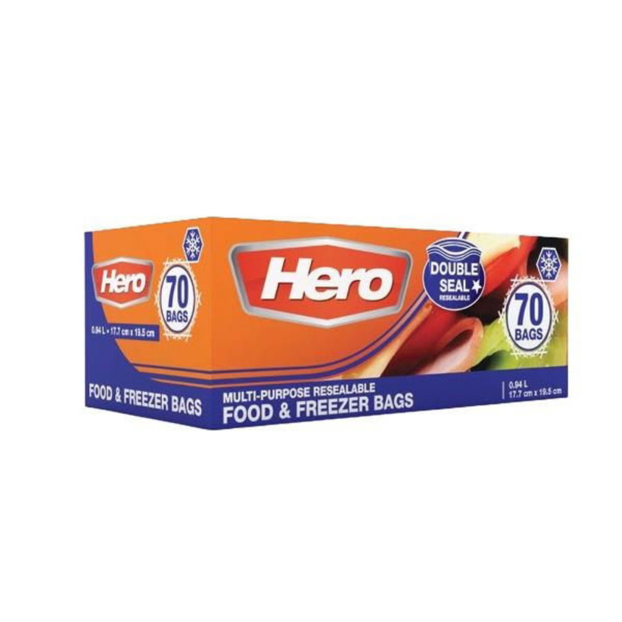 Picture of 1L Hero Double Seal Food & Freezer Bags (6x70PC) - 220024