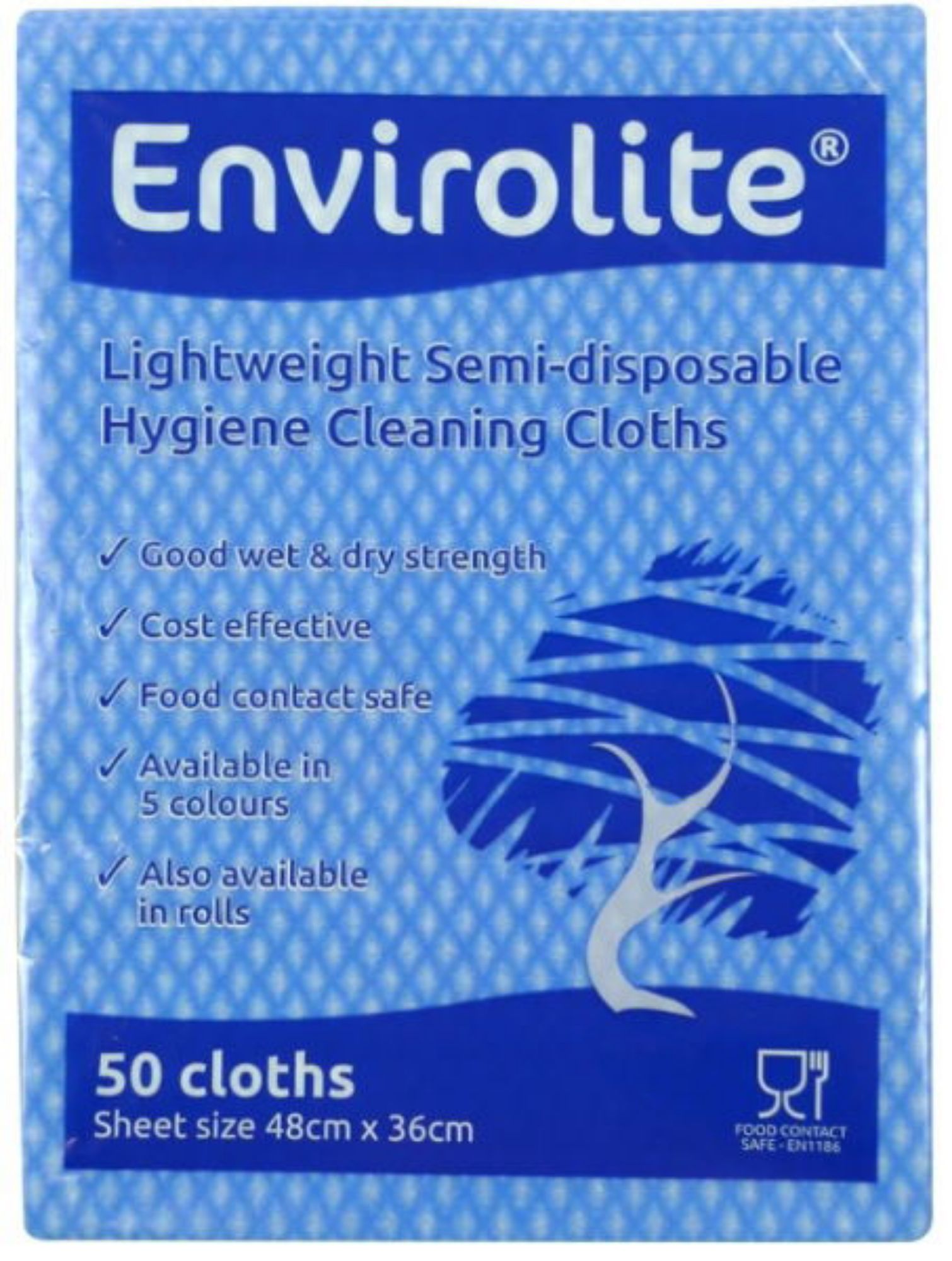 Picture of Envirolite Folded Cleaning Cloths Blue (10x50) - 12206