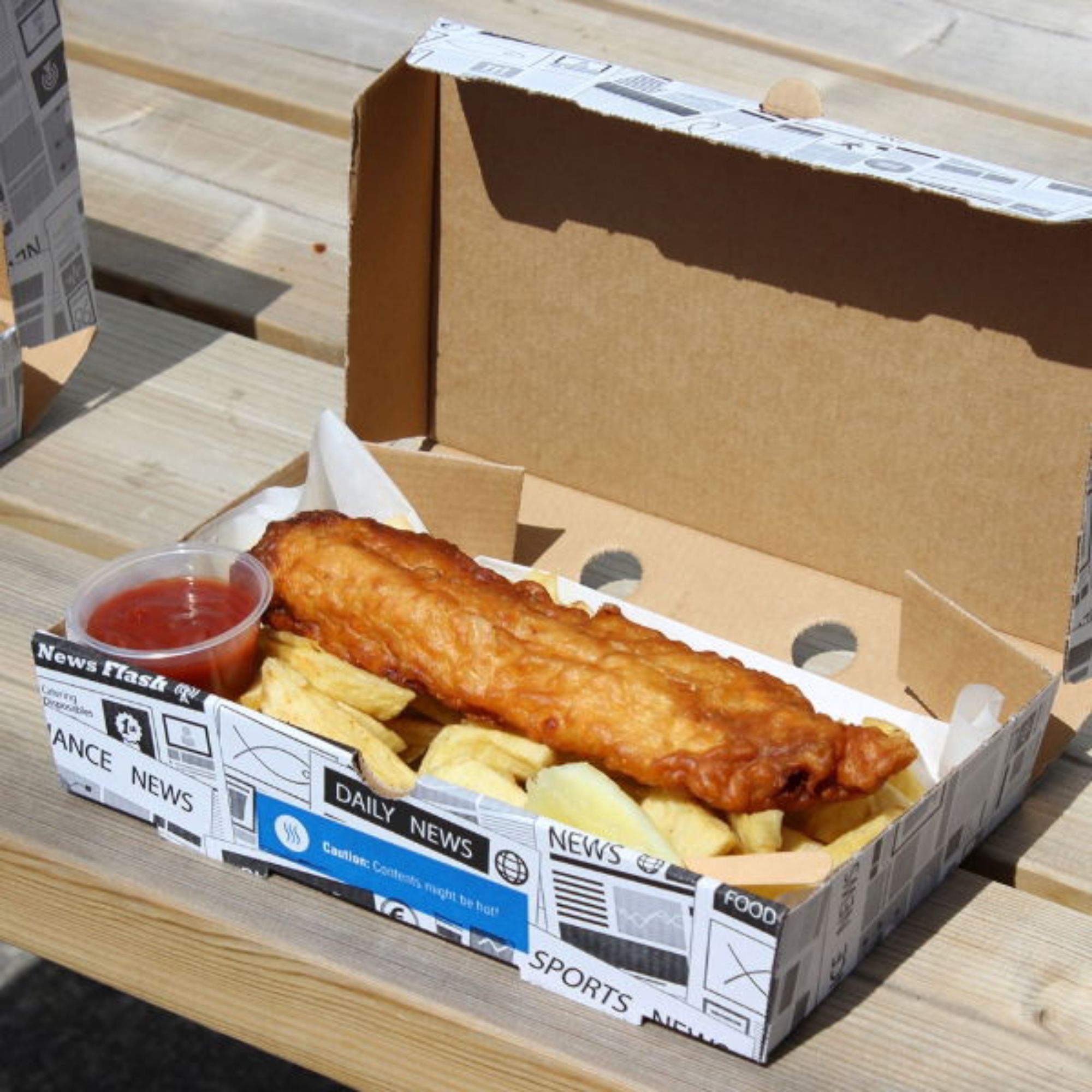 Picture of Small Corrugated Fish & Chip Box 255x150x50mm (100)