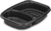 Picture of 34oz Black 2-Compartment Microwaveable Containers (8x40) - CTC342