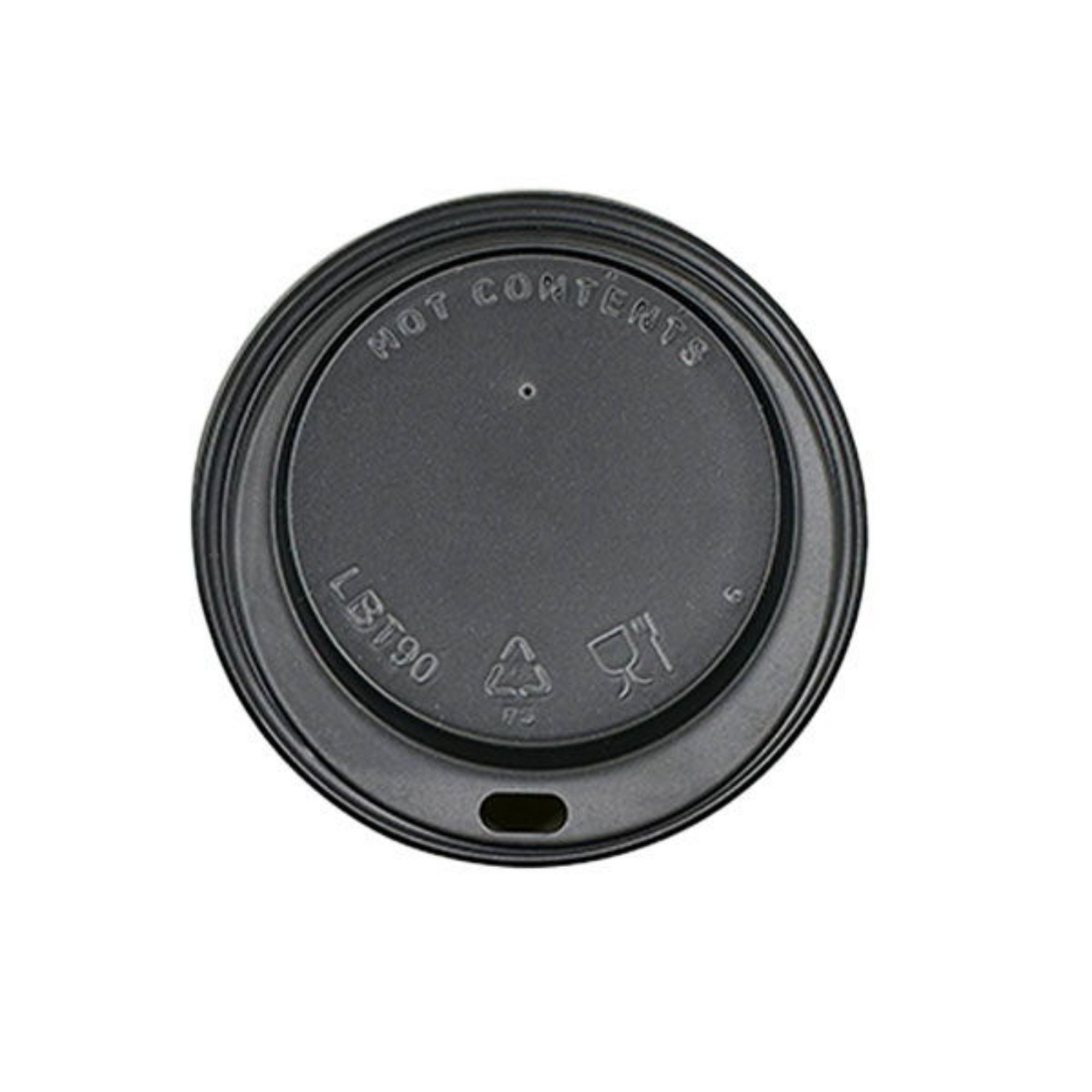 Picture of 80mm Black Hot Cup Lids - (8oz) (10x100) - CL8BL