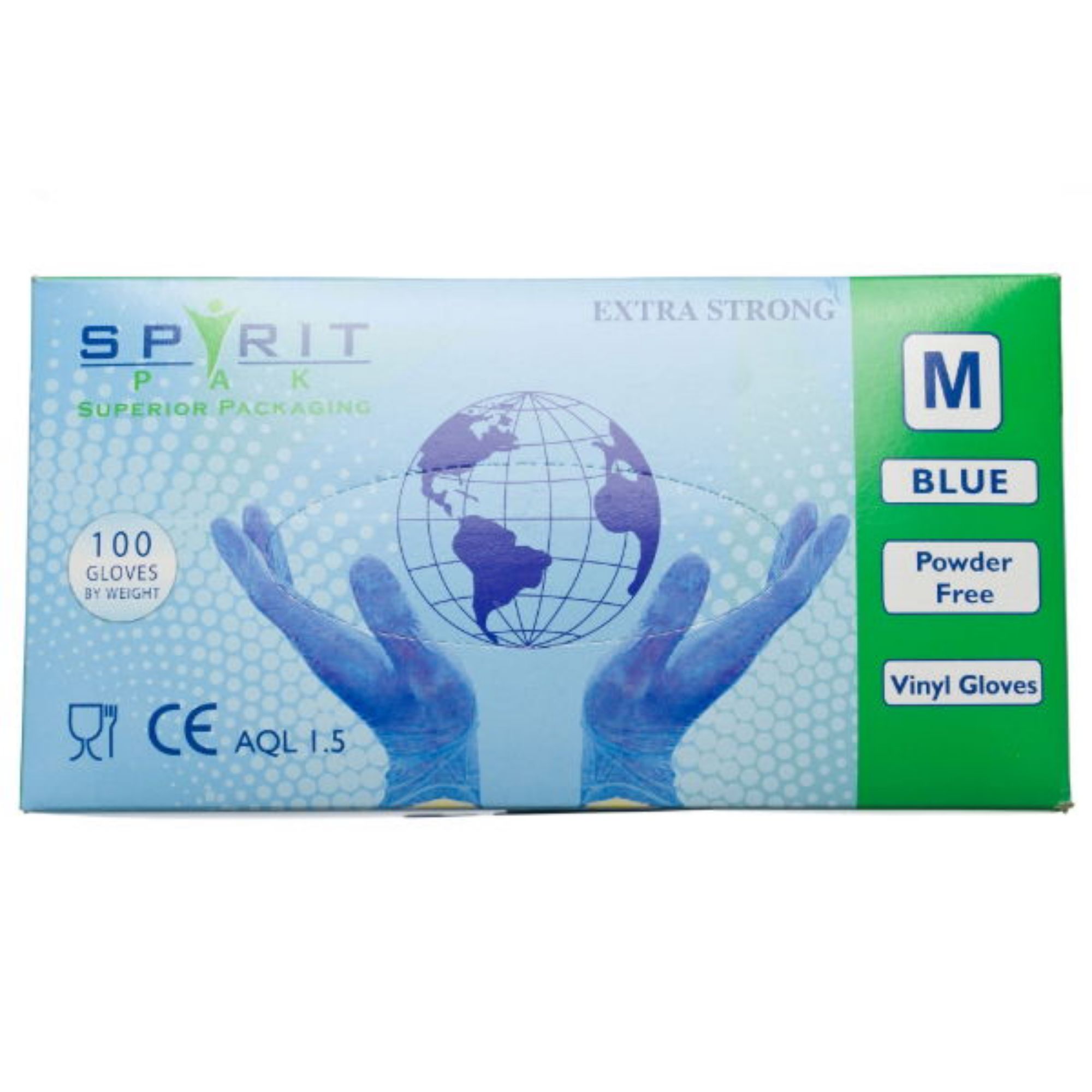 Picture of Spirit PF Blue vinyl Gloves Medium (10x100) - 170046