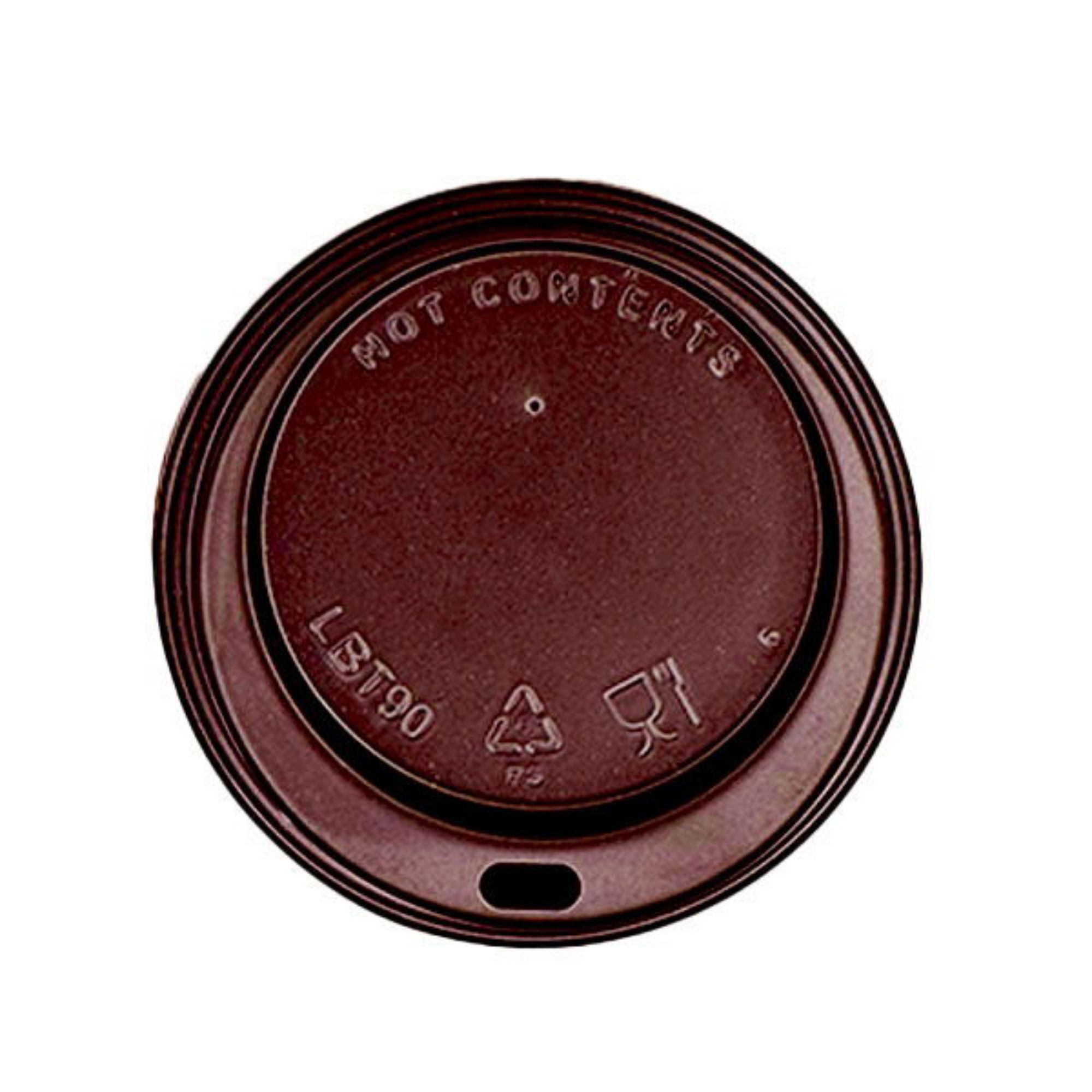 Picture of 90mm Brown Hot Cup Lids  (12/16oz ) (10x100) - CL12BR