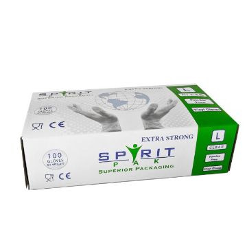 Picture of Spirit PF Clear vinyl Gloves Large (10x100)