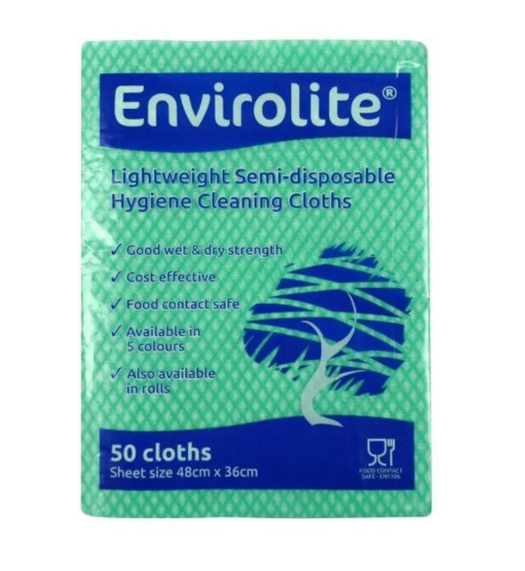 Picture of Envirolite Folded Cleaning Cloths Green (10x50) - 1220612