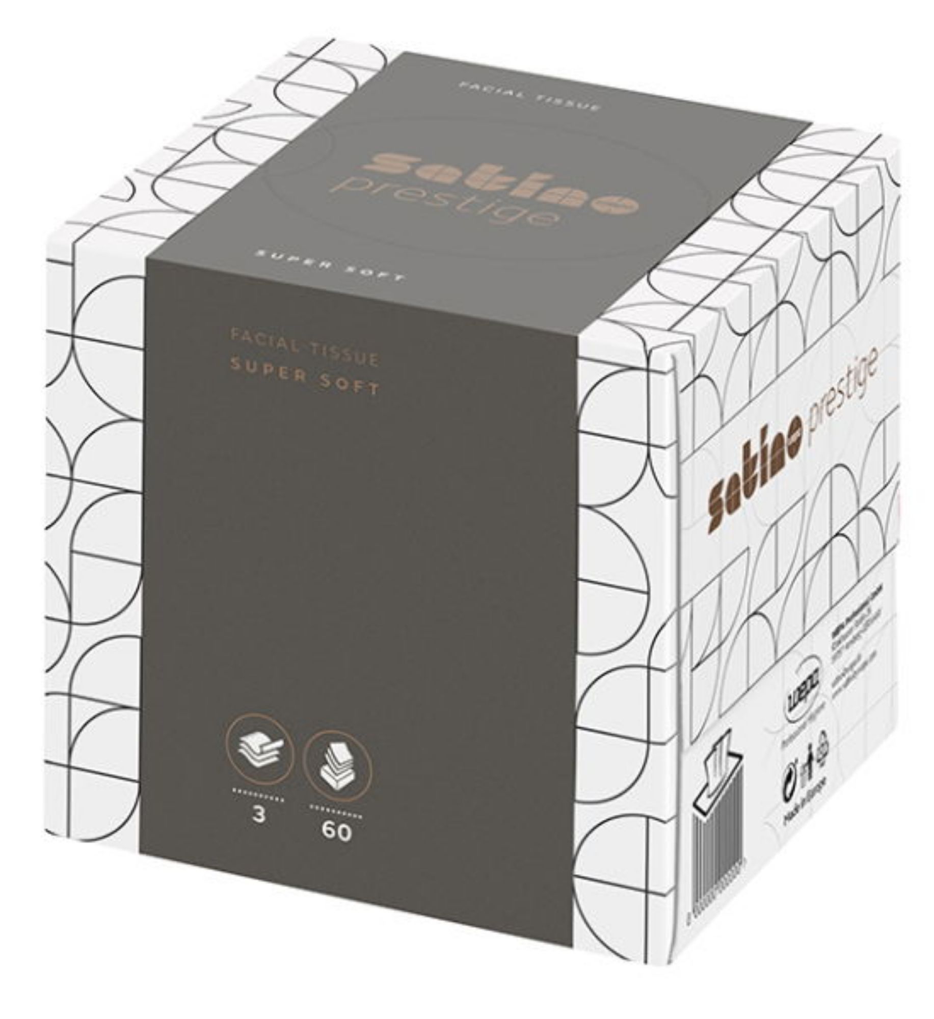 Picture of 3ply Satino Prestige Facial Tissues Cube Box (30x60)