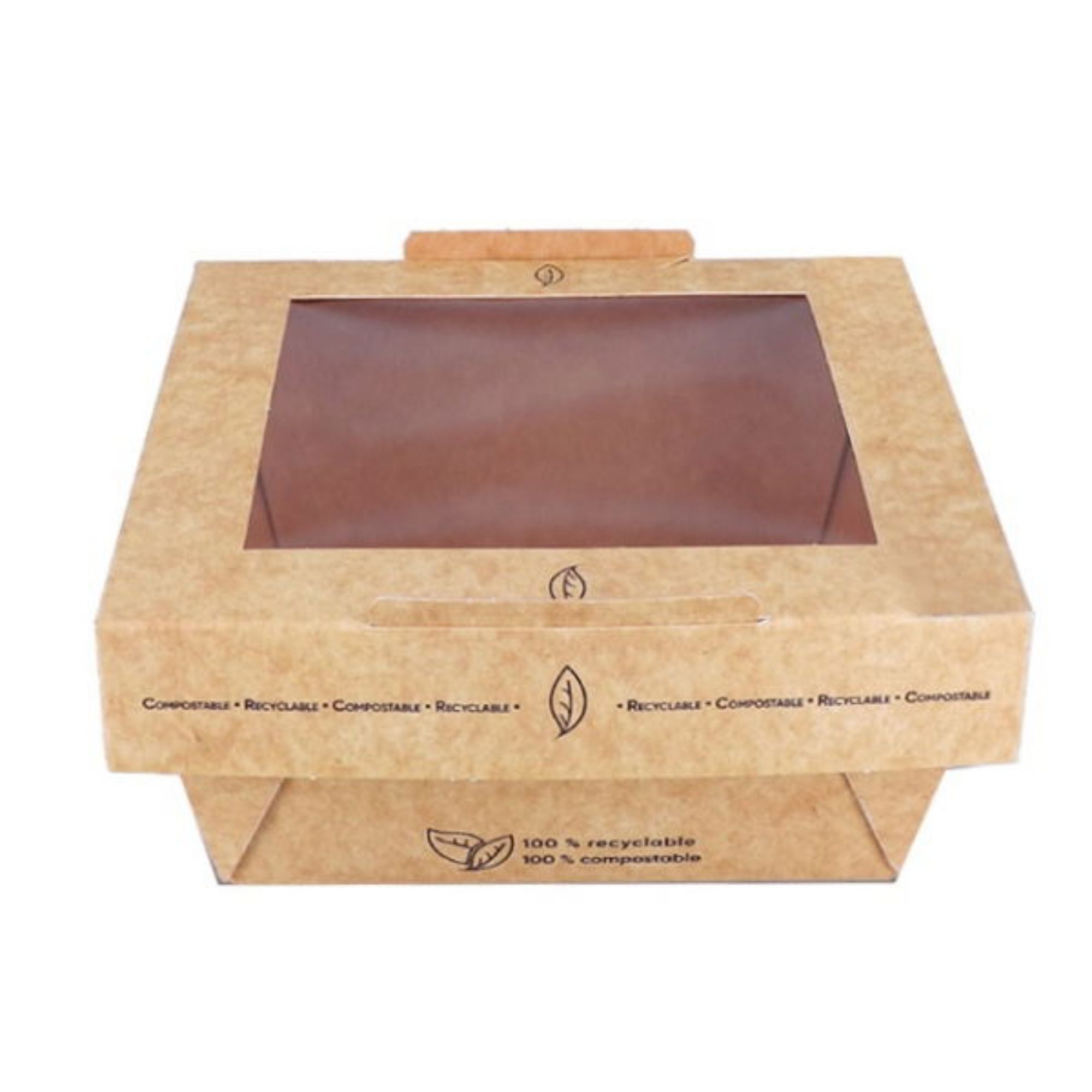 Picture of 1200ml Lunchipak Compostable Windowed Boxes 15x15x6.7" (160) - 120232
