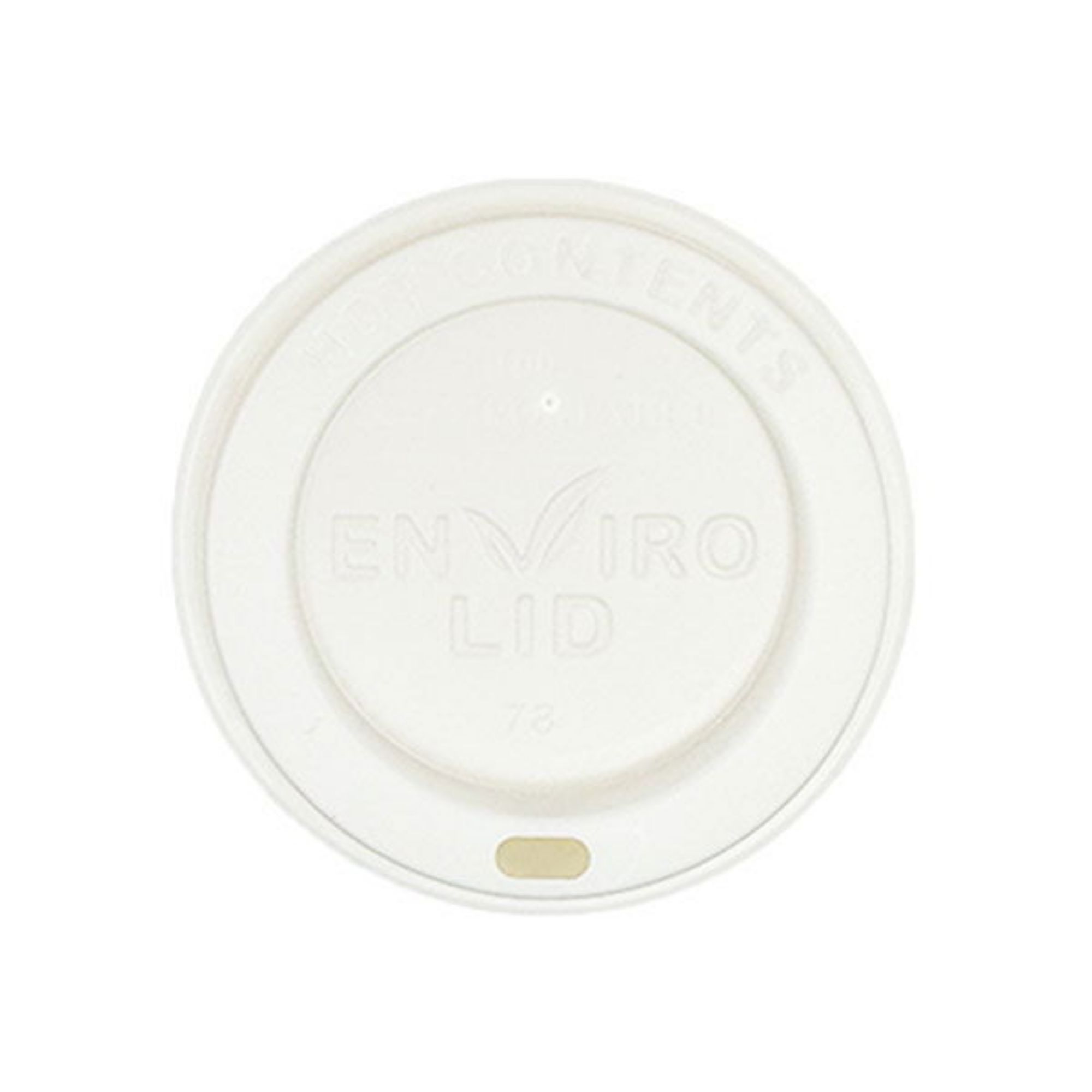 Picture of 80mm White Compostable Hot Cup Lids (8oz) (10x100) - 105002