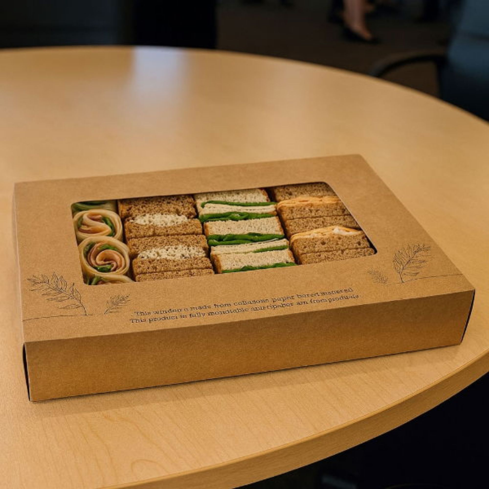 Picture of Large Kraft Platter Box & Insert Compostable Window (450mm x 310mm) (25s)