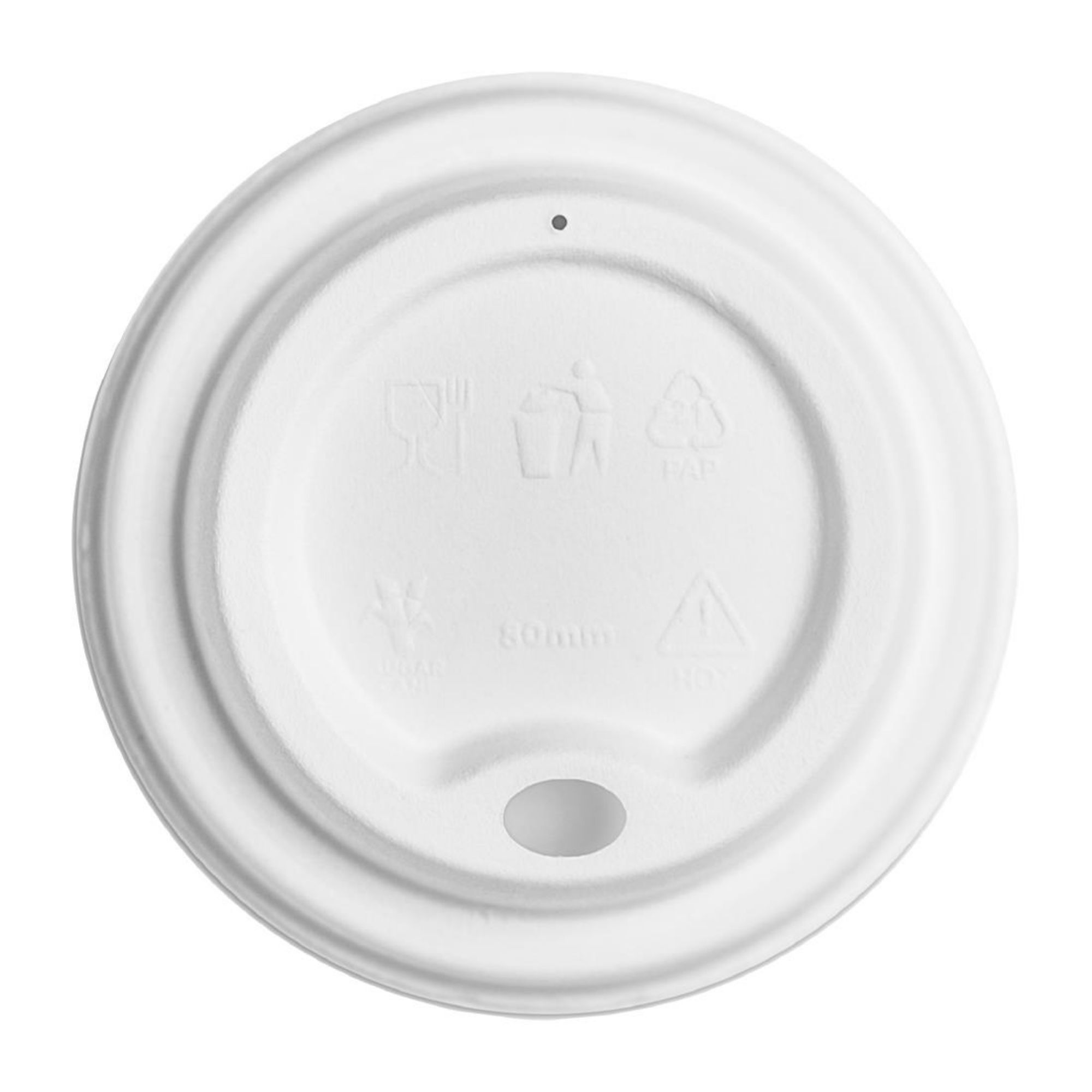 Picture of Vegware Hot Cup Lid Moulded Fibre 79-Series (1000 pack) - DX579
