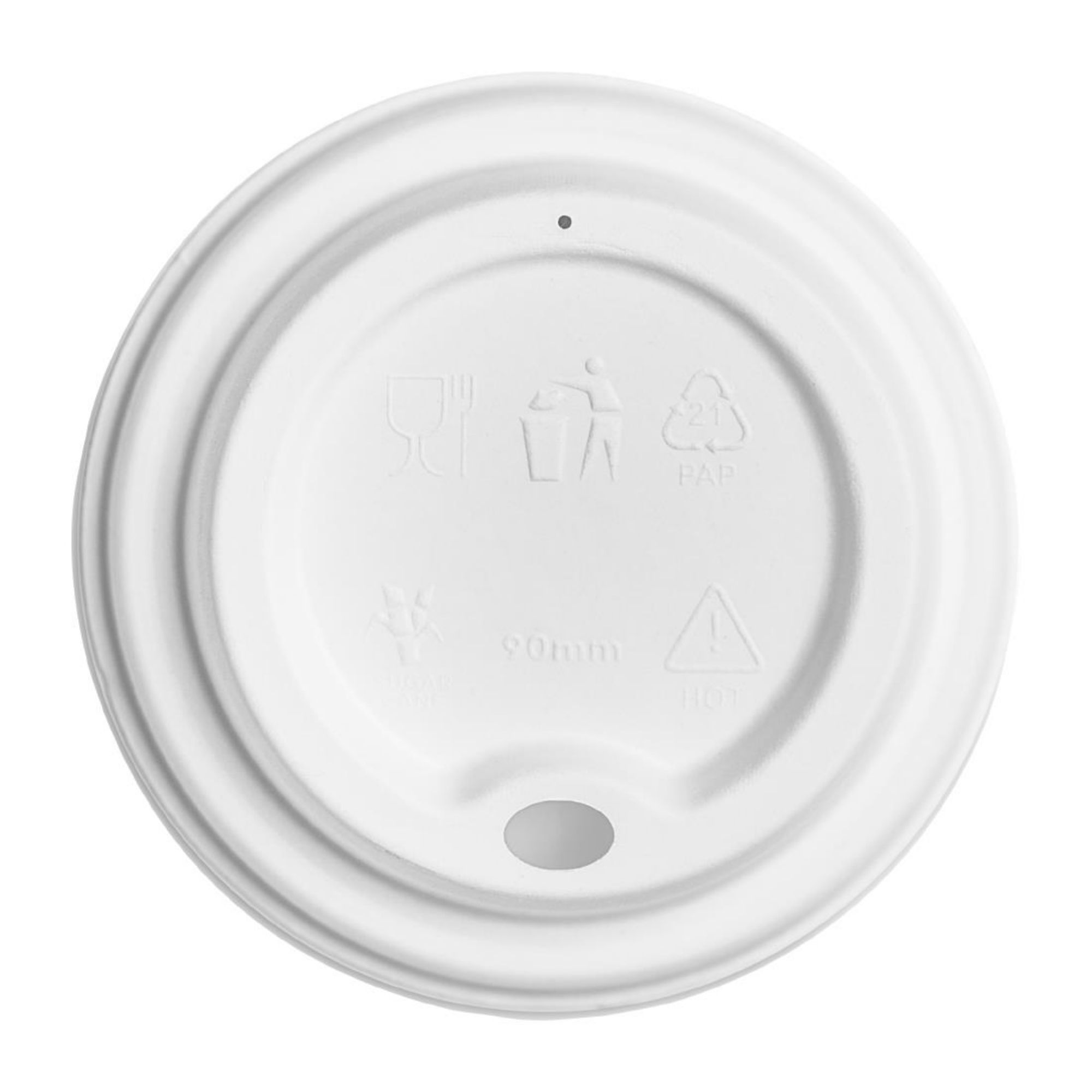 Picture of Vegware Hot Cup Lid Moulded Fibre 89-Series (1000 pack) - DX580