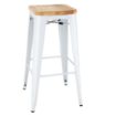 Picture of Bolero Bistro High Stools with Wooden Seatpad White (4 pack) - DW739