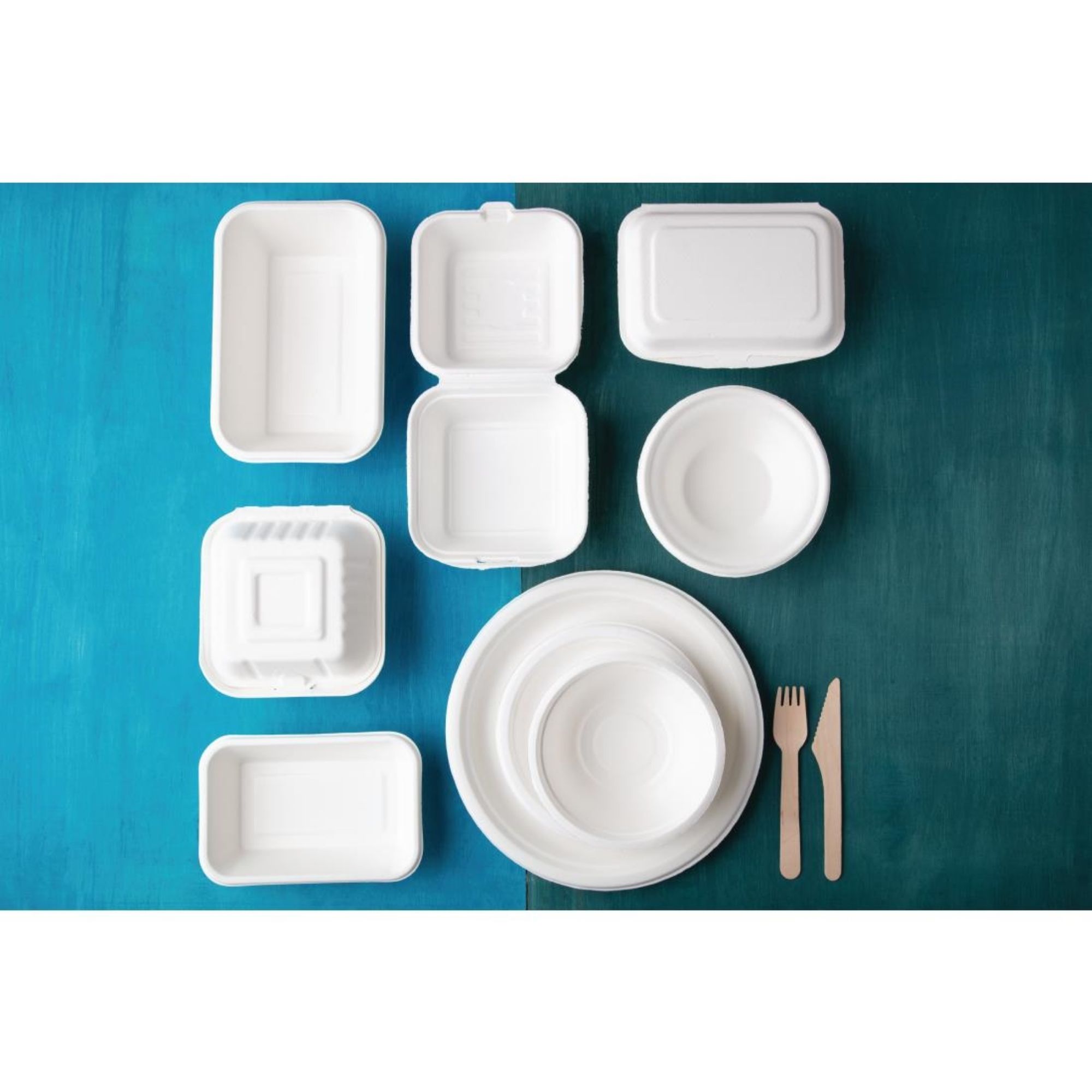 Picture of Fiesta Compostable Bagasse Food Trays 32oz (50 Pack)