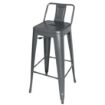 Picture of Bolero Bistro High Stool With Backrest Gun Metal (4 pack) - DM935