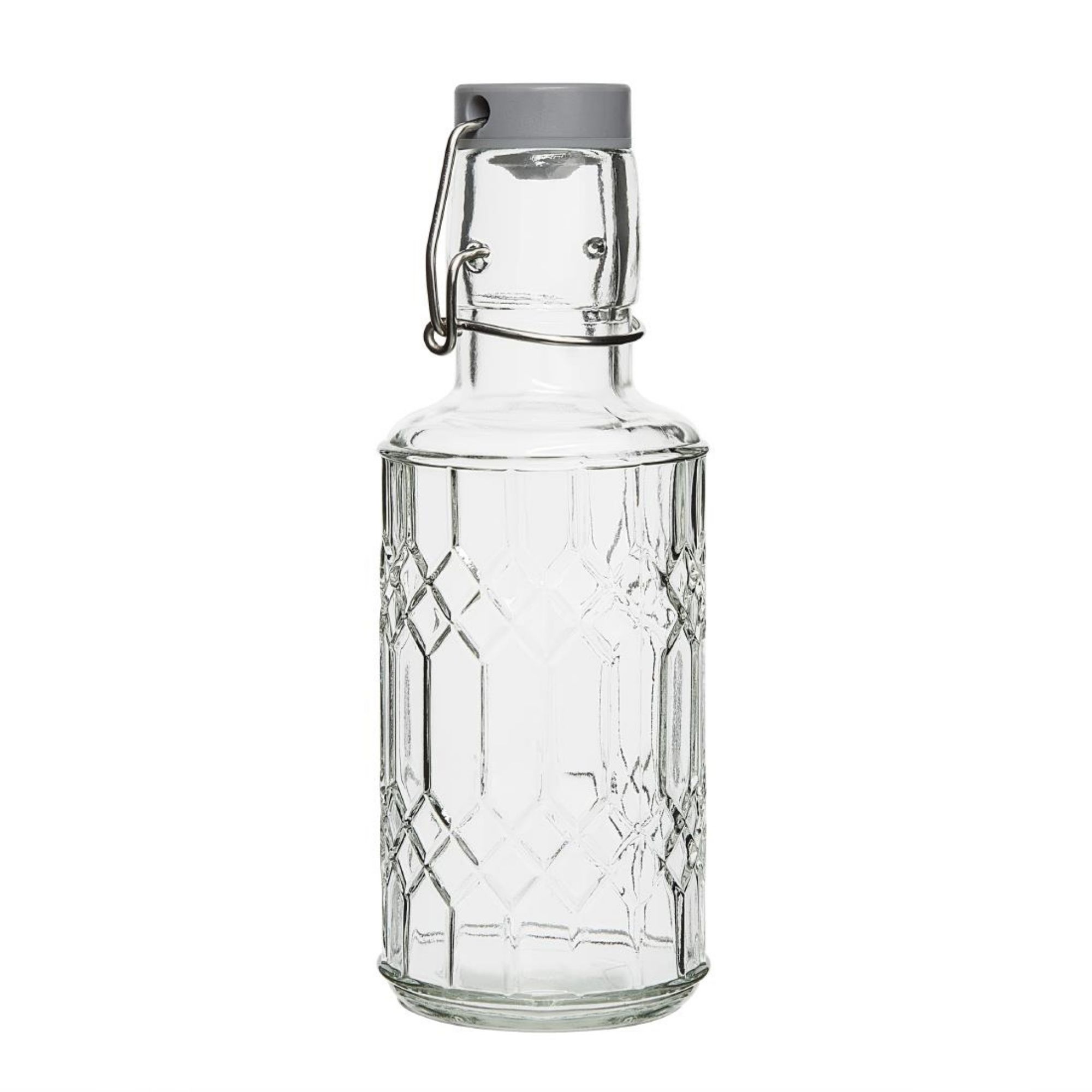 Picture of Olympia Geo Glass Water Bottle with Stopper 380ml (6 Pack) - DN818