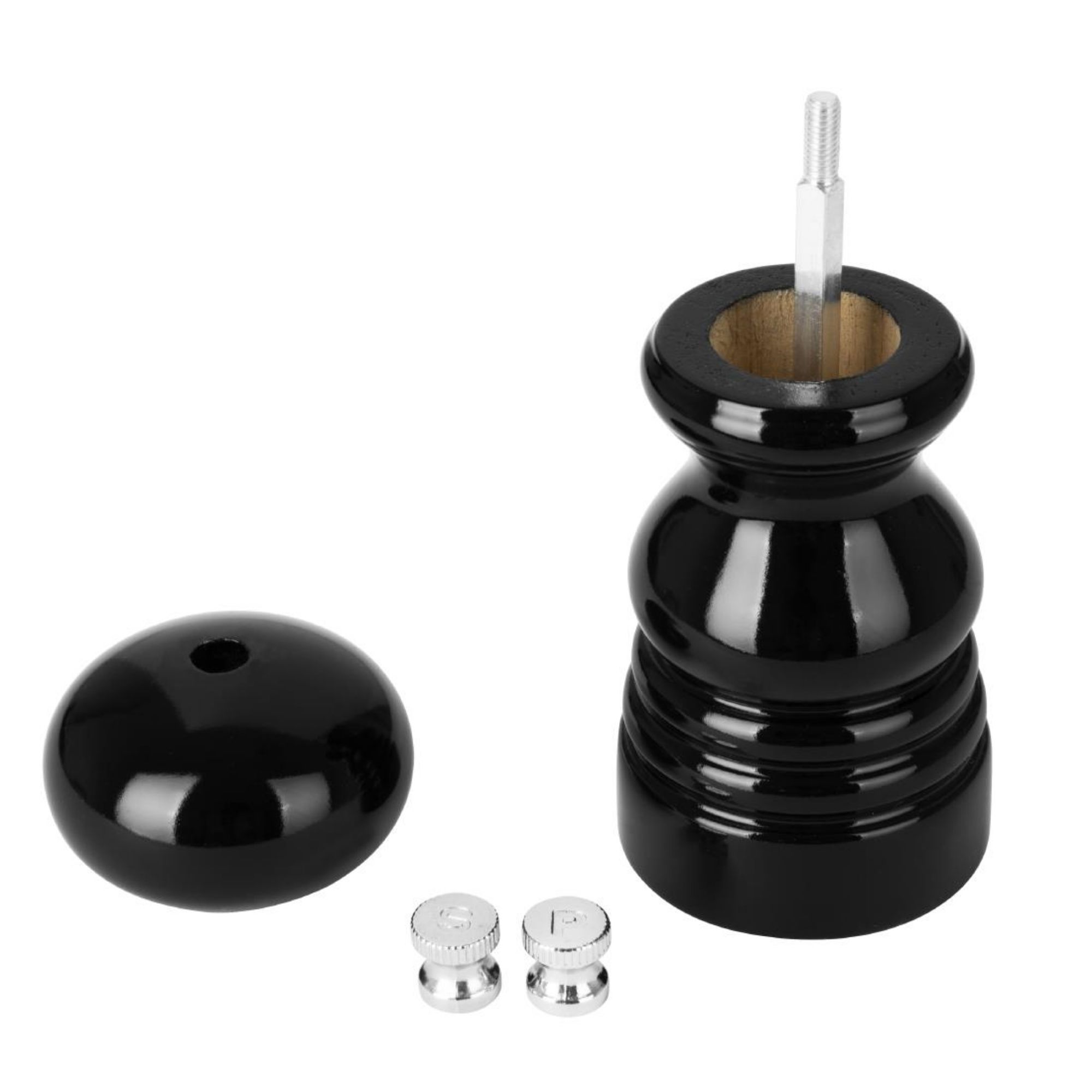 Picture of Olympia Salt Or Pepper Grinder Black Hevea Wood 125mm