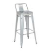 Picture of Bolero Bistro Galvanised Steel High Stool with Backrest (4 pack) - DL877